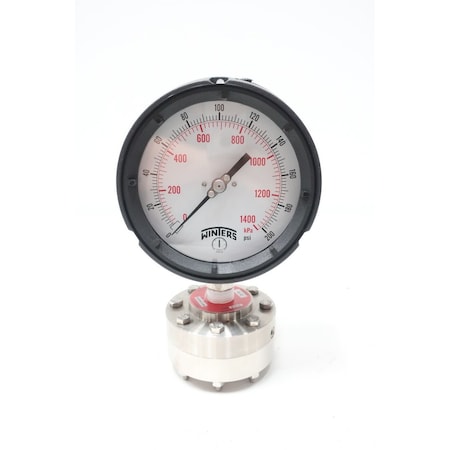 Winters 4-1/2IN 1/2IN 0-200PSI NPT PRESSURE GAUGE PPC5066-D70952,954-FL-D